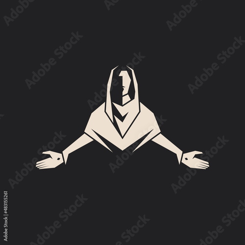 Easter vector illustration. Resurrected Lord Jesus Christ.