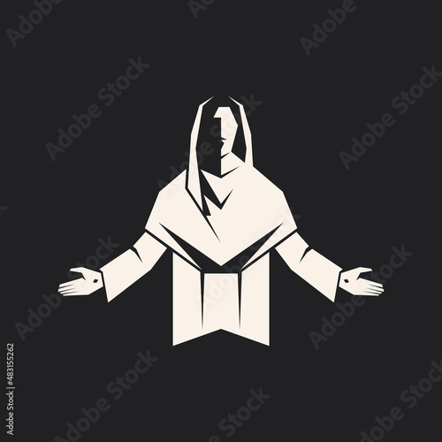 Easter vector illustration. Resurrected Lord Jesus Christ.