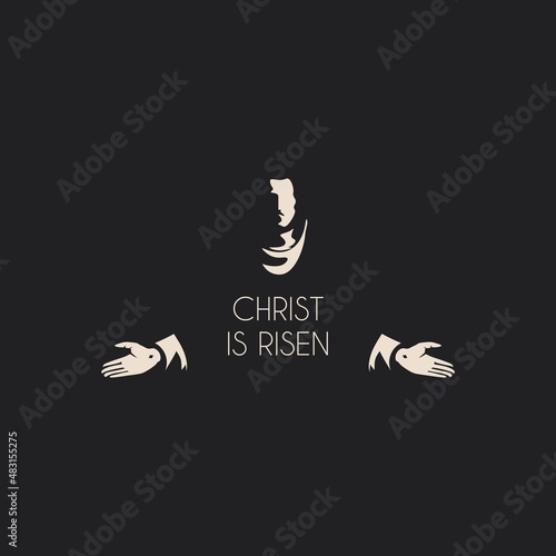 Easter vector illustration. Resurrected Lord Jesus Christ.