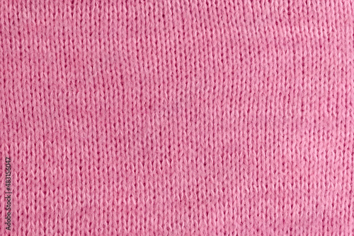 Soft pink woolen knitted textured cloth background mockup, copy space