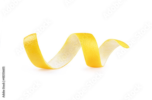 lemon skin on white background