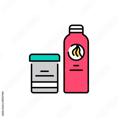 Clarifiers and oxides for hair coloring color line icon. Pictogram for web page