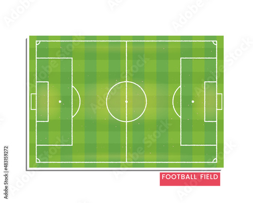 Football field isolated on a white background. Soccer field. Checkered football field.