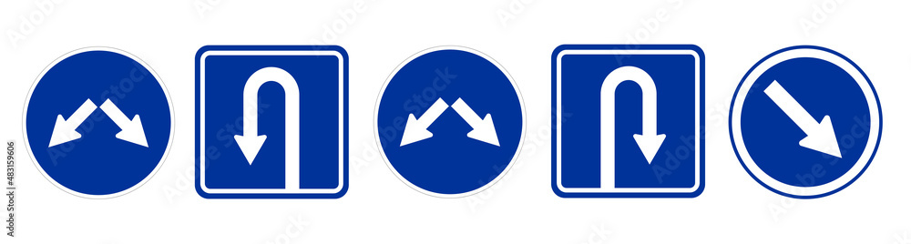 Set with different road signs on white background. Banner design Set with different road signs on white background. Banner design