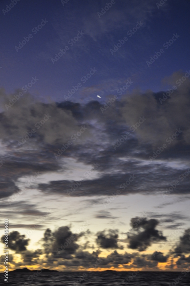 Amazing tropical sunset over the sea