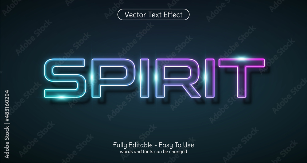 Fototapeta premium Three dimension text Spirit, editable style effect template