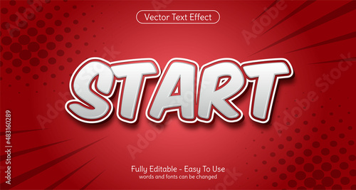 Three dimension text Start  editable style effect template
