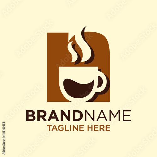 Letter N Coffee Cup, Tea, Chocolate, Logo Design Template Inspiration, Vector Illustration. photo