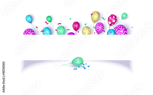 Birthday party celebration background with copy space for text and message
