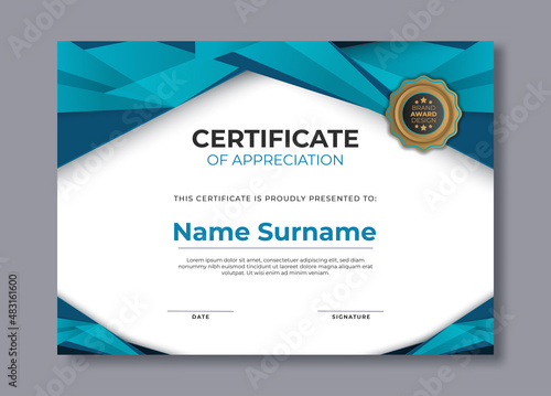 Gradient elegant certificate template