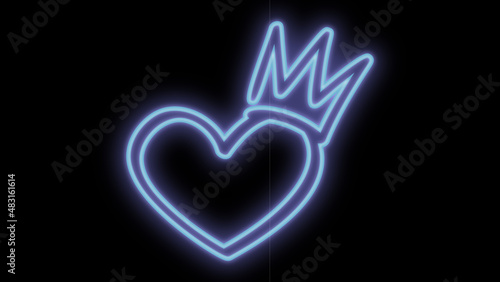 Letreto Neon letrero corazón corona