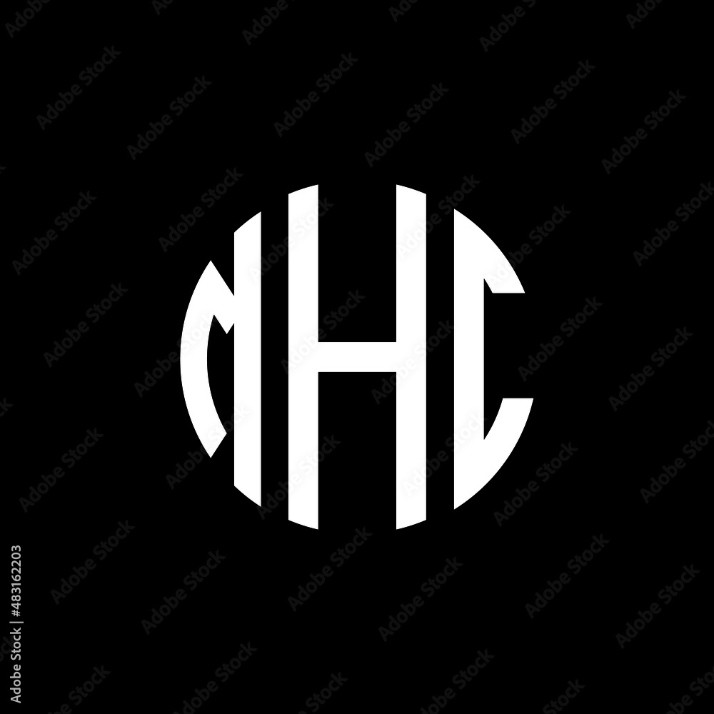 MHC Letter Logo Design MHC Modern Letter Logo With Black Background 