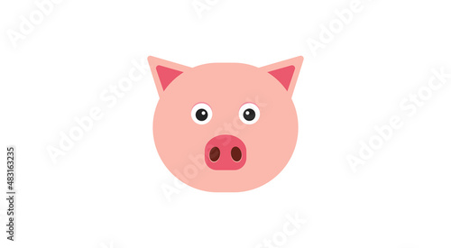 Pig head / face or pork bacon flat vector color icon for animal apps and websites © Firangiz