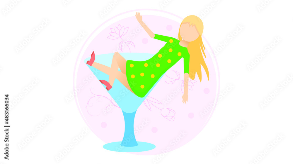 Abstract Flat Albino Pale Skin Girl In A Glass Cartoon People Character Concept Illustration Vector Design Style Albinism Disease International Albinism Awareness Day Abstract Flat Albino Pale Skin Girl In A Glass Cartoon People Character Concept Illustration Vector Design Style Albinism Disease International Albinism Awareness Day