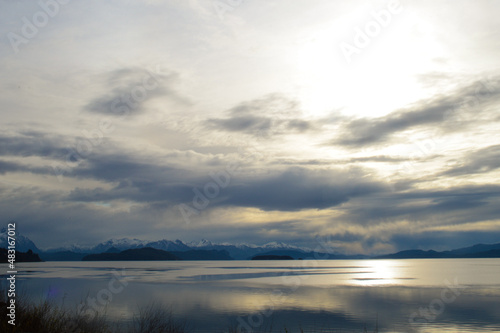 mountain  sky and lake landscape