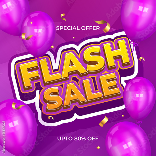 Flash sale modern banner promotional template