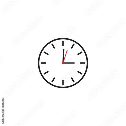 Fototapeta Naklejka Na Ścianę i Meble -  Round wall clock. vector illustration