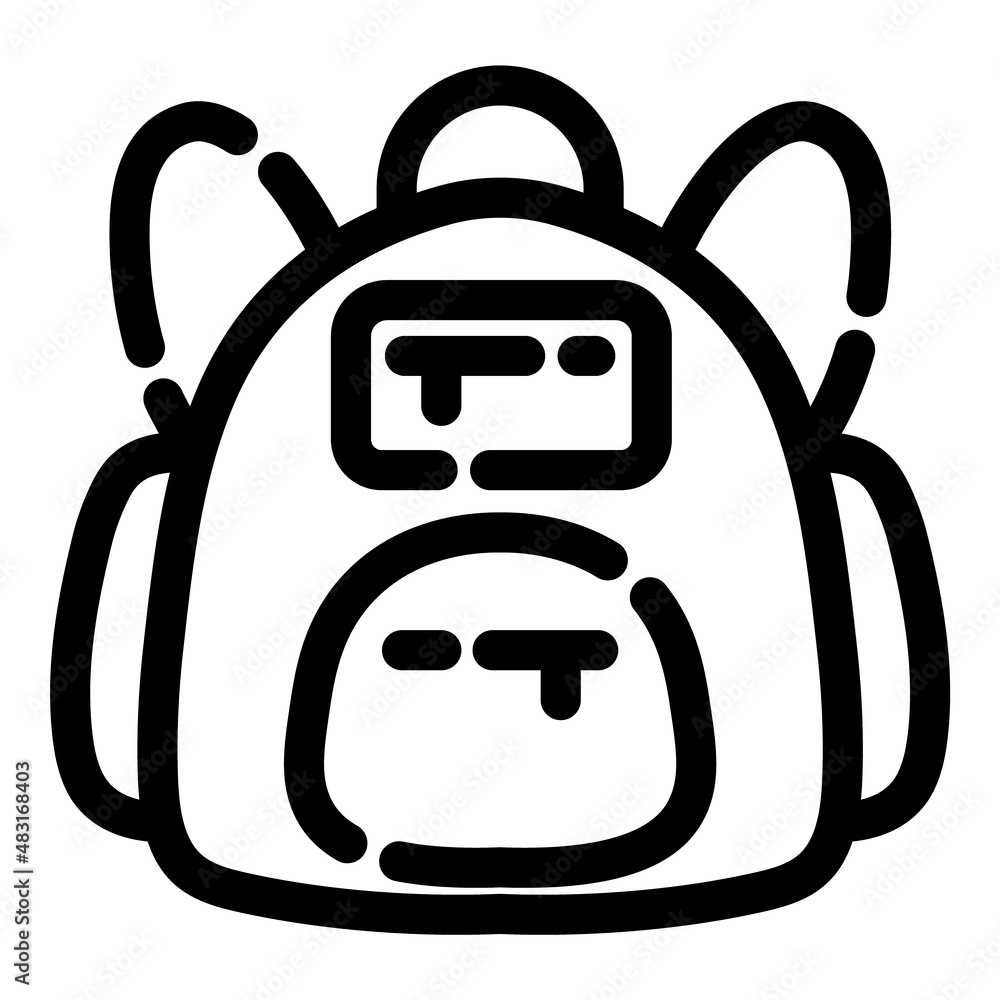 Tourist Backpack Flat Icon Isolated On White Background Tourist Backpack Flat Icon Isolated On White Background