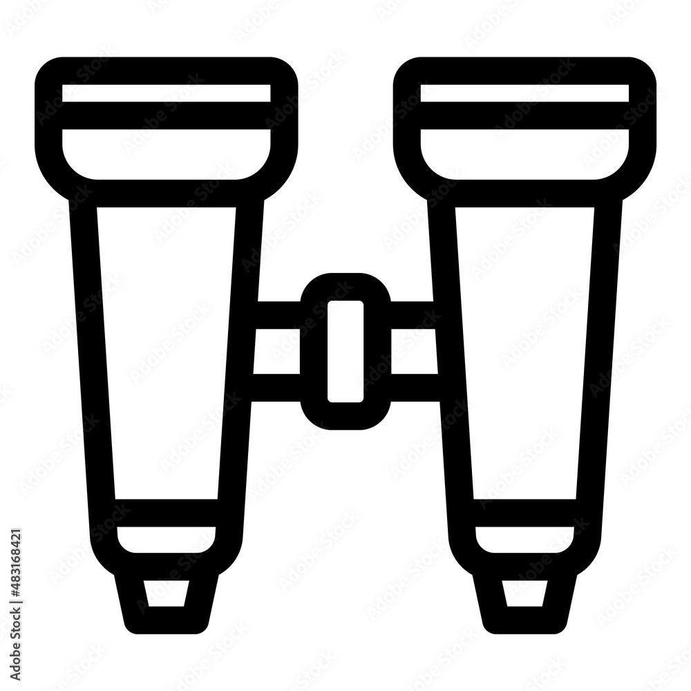 Binocular Flat Icon Isolated On White Background Binocular Flat Icon Isolated On White Background