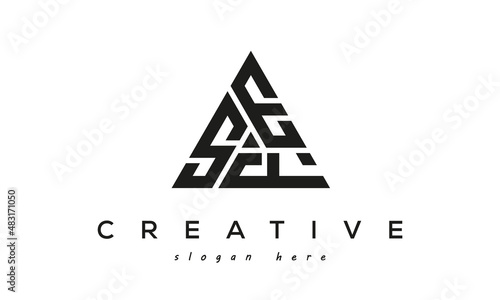 SEF creative tringle three letters logo design photo
