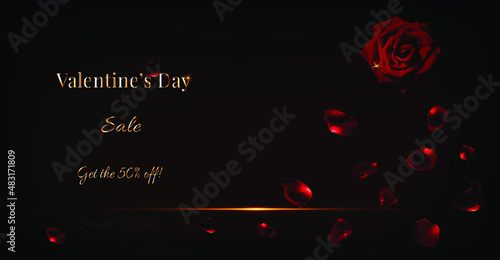 banner with discounts us valentine's day