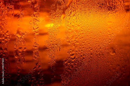 Detail of an alcoholic beverage ,Beer Growlers ,Water drops background, 