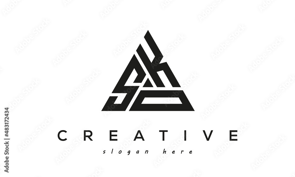 SKO creative tringle three letters logo design - obrazy, fototapety, plakaty 