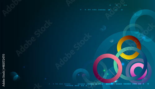 Colorful Abstract background with geometric circles, dots. Futuristic minimal pattern for a website landing page.