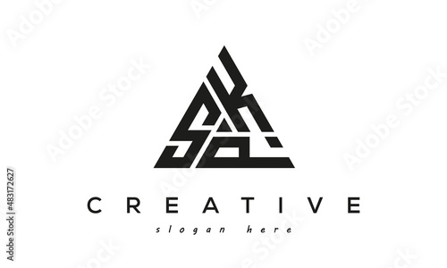 SKP creative tringle three letters logo design photo