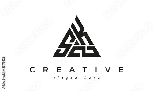 SKZ creative tringle three letters logo design photo