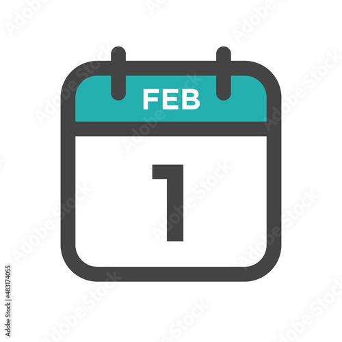 February 1 Calendar Day or Calender Date for Deadlines or Appointment © bearsky23