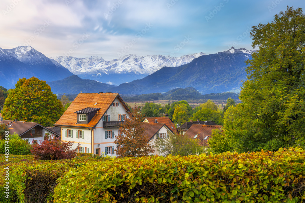 Town of Murnau in the alps of Bavaria