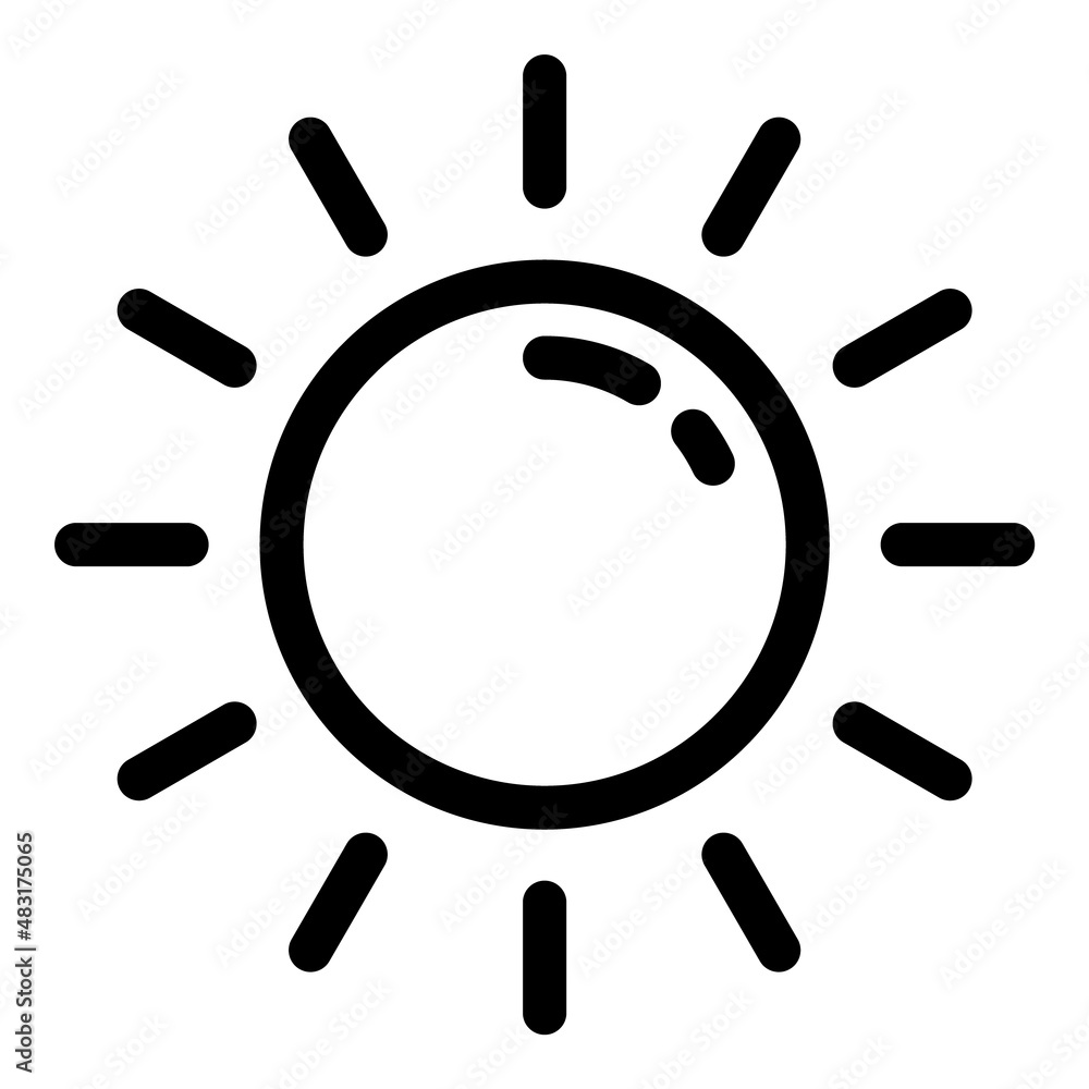 Sun Flat Icon Isolated On White Background
