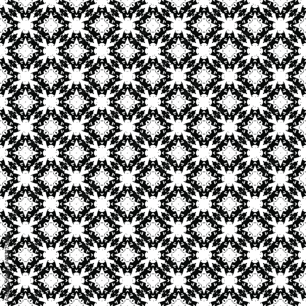 Black and white surface pattern texture. Bw ornamental graphic design. Mosaic ornaments. Pattern template. Vector illustration. Black and white surface pattern texture. Bw ornamental graphic design. Mosaic ornaments. Pattern template. Vector illustration.