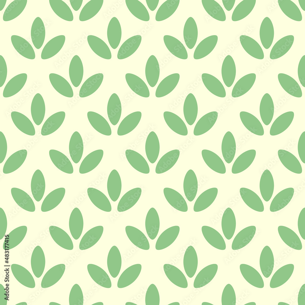 Seamless pattern with leaves. Abstract geometric pastel pattern with green leafs. Background with green plants. Seamless pattern with leaves. Abstract geometric pastel pattern with green leafs. Background with green plants.
