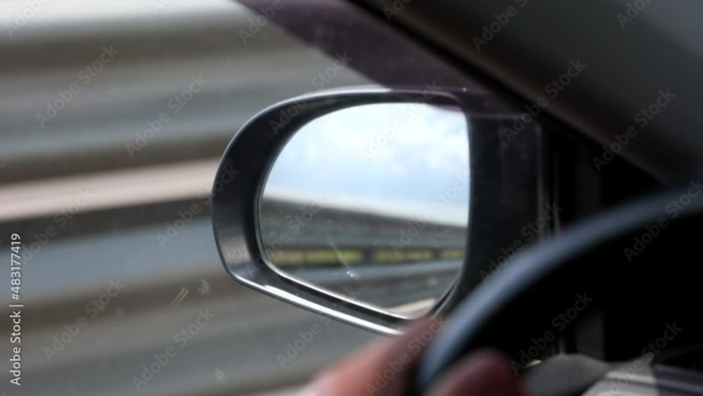 Rear View In The Side Mirror Of The Car In The Evening Rear View In The Side Mirror Of The Car In The Evening