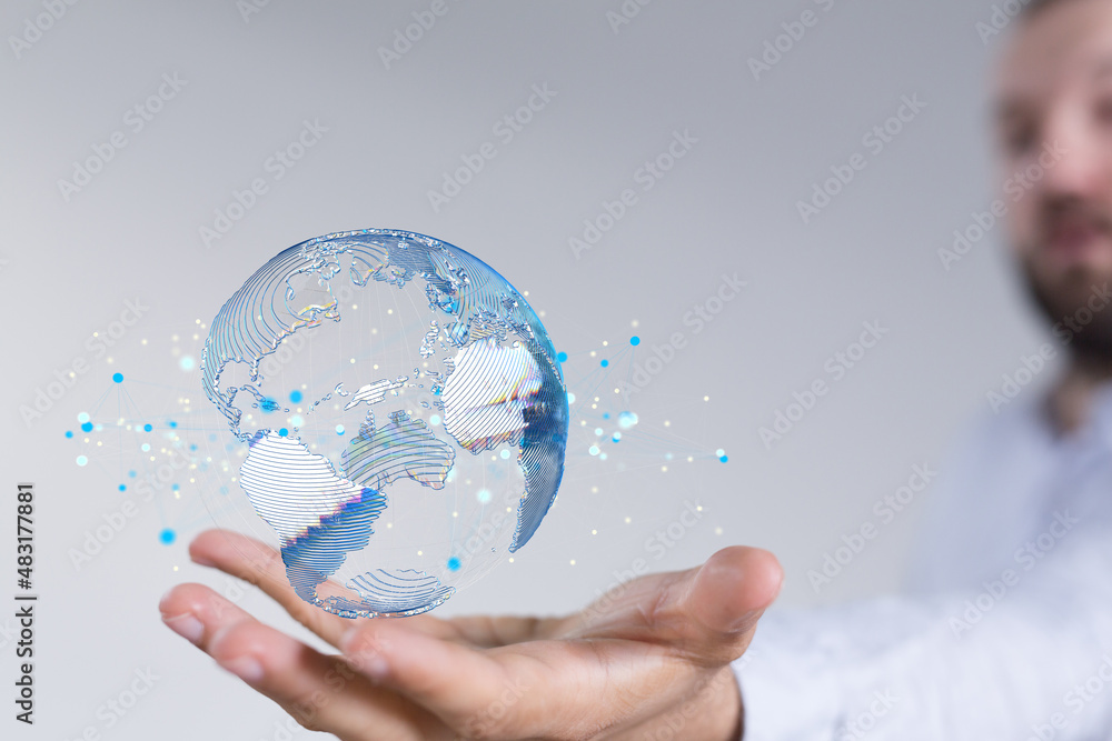 network holding in hand 3d connection data global network holding in hand 3d connection data global