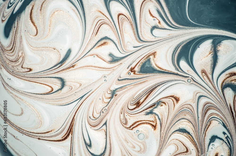Marbleized effect. Natural Luxury. Liquid marble pattern with golden powder. Ancient oriental drawing technique. Marbleized effect. Natural Luxury. Liquid marble pattern with golden powder. Ancient oriental drawing technique.