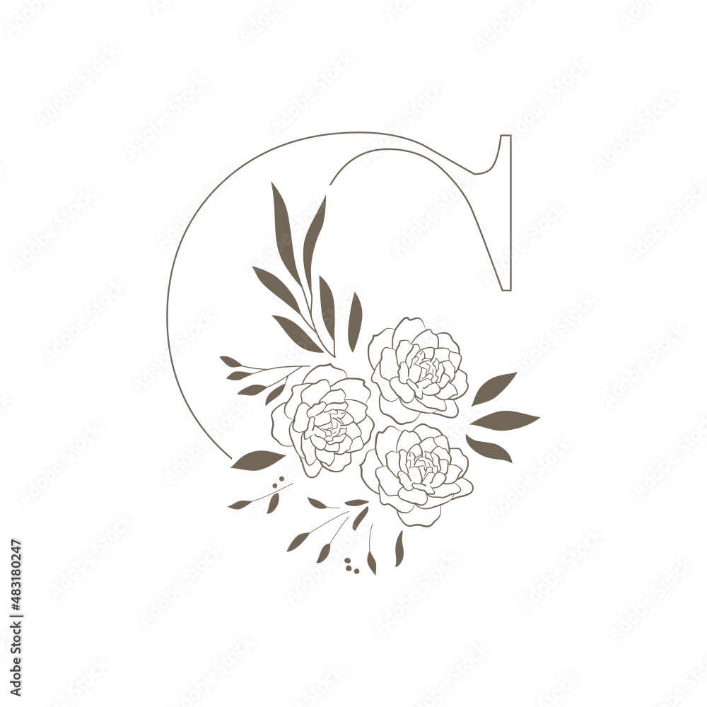 floral letter c floral letter c