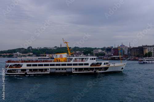 Canvas Print In city ferry operating in Istanbul