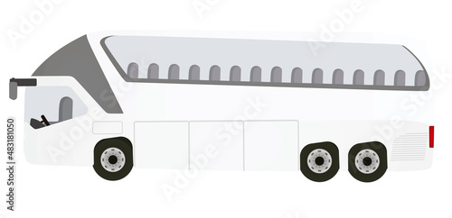 White tourist bus. vector illustration