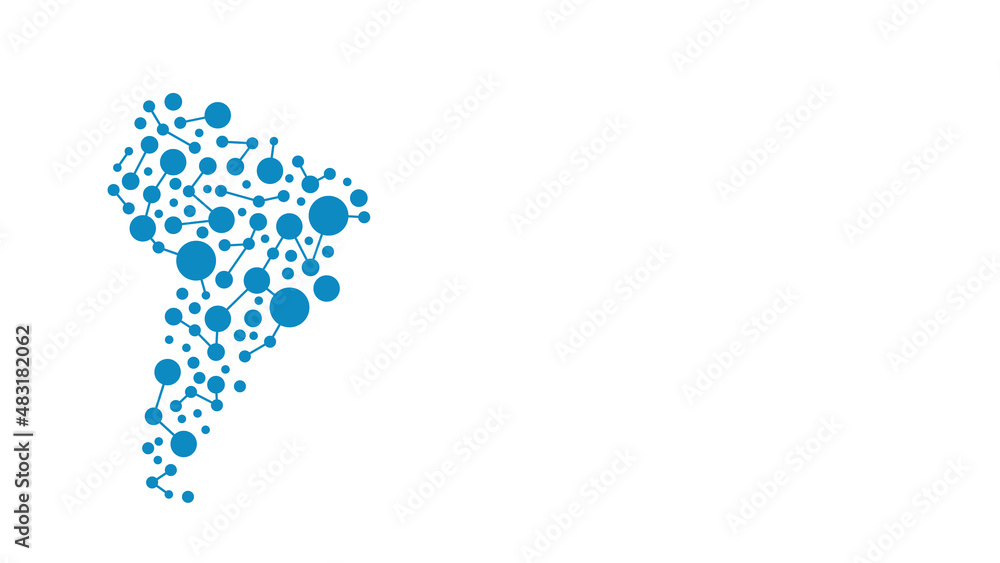 South America Map banner with copy space. Network connectivity concept for business South America Map banner with copy space. Network connectivity concept for business