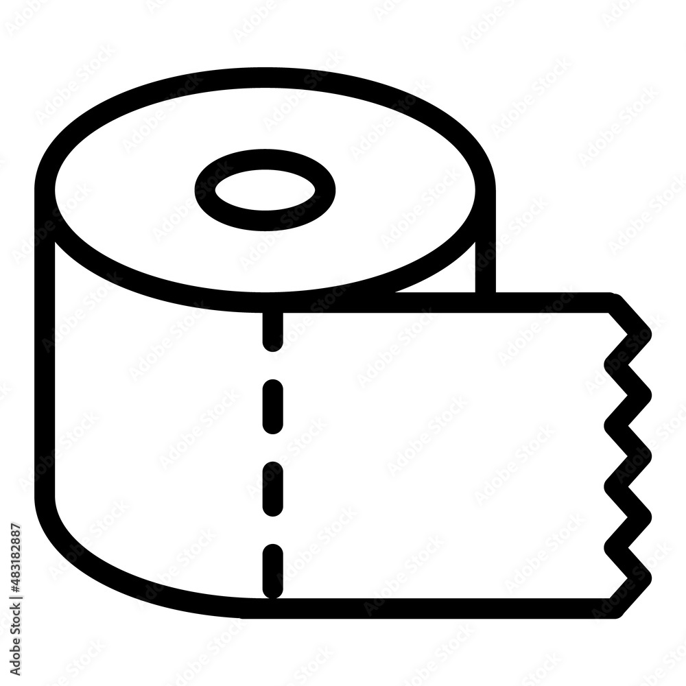 Toilet Paper Flat Icon Isolated On White Background Toilet Paper Flat Icon Isolated On White Background