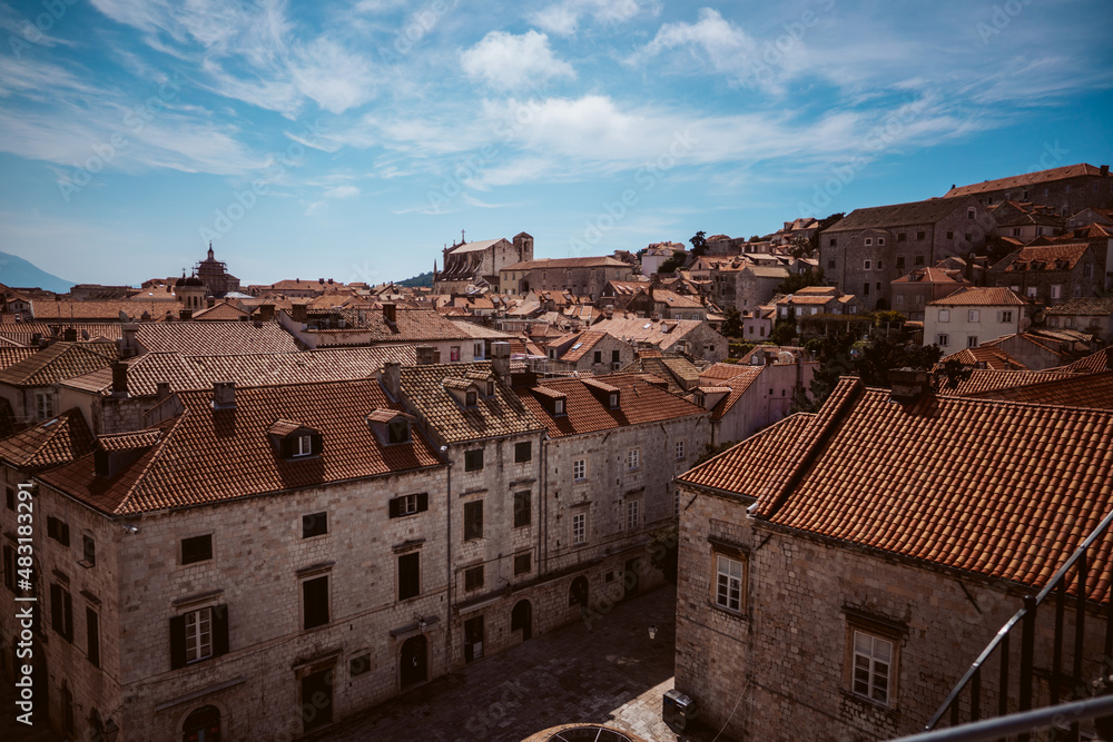 Landscape photography of the old city of Dubrovnik on a suny day. Travel photography