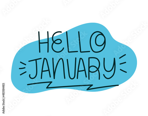 lettering of hello january
