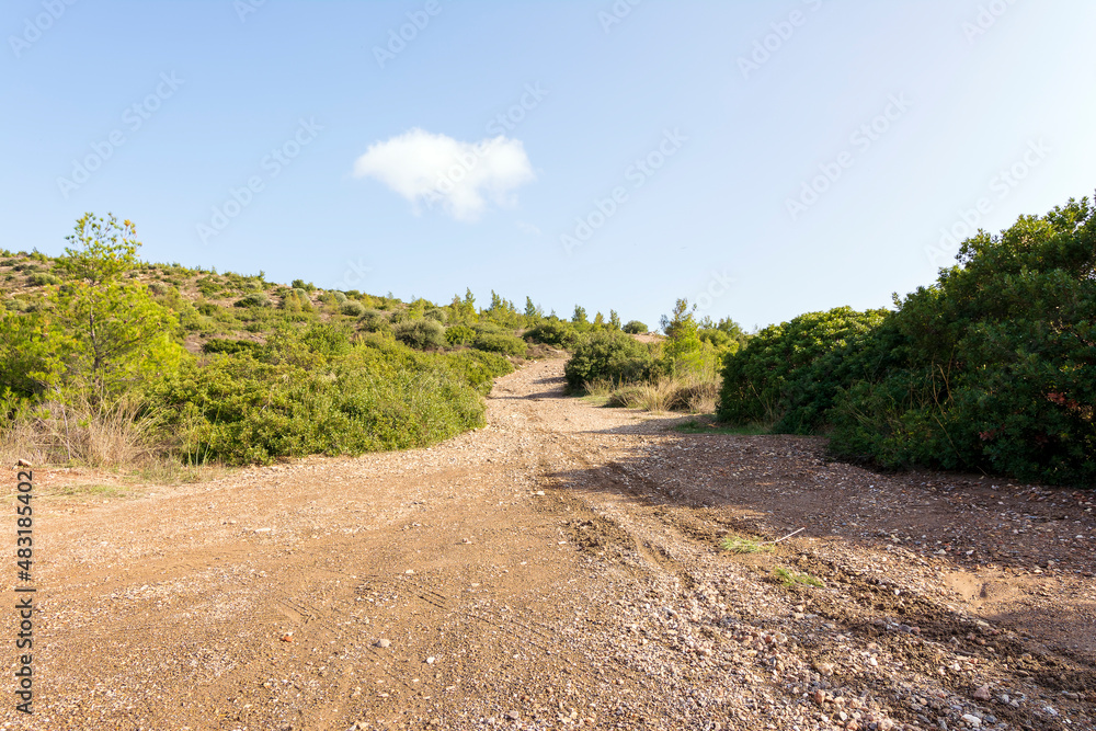 Country road at Penteli mountain at Attica, Greece