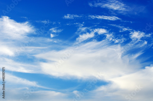 White clouds in blue sky