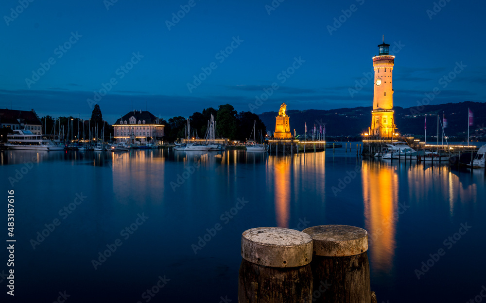 Harbour entrance from the island of Lindau in Lake Constance