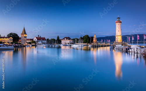 Harbour entrance from the island of Lindau in Lake Constance