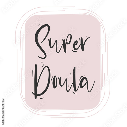 Doula logo vectoriel sur le partenaire d'accouchement. Élément de design pour cartes, bannières et dépliants. 